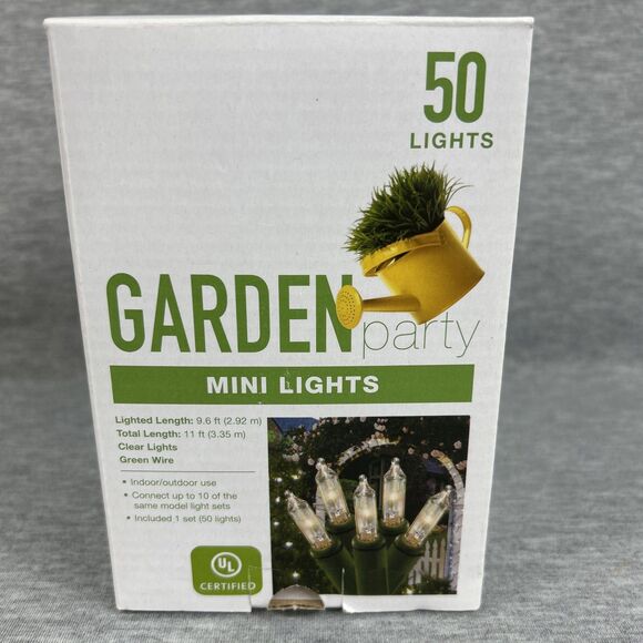 BNIP-Garden Party Mini Lights - 50 Lights Each - New - Indoor Outdoor Pack of 2 - Picture 3 of 10